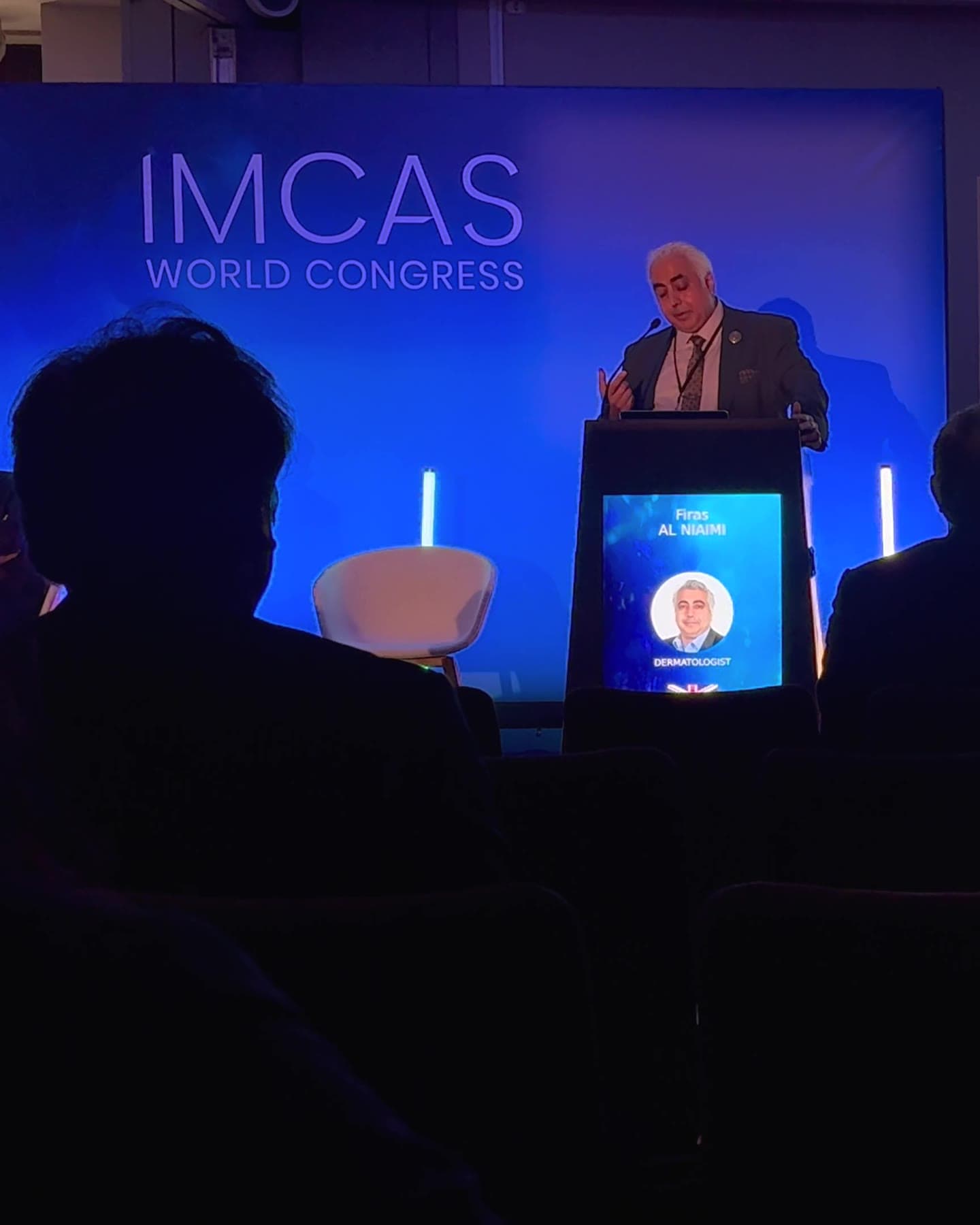 Prof. Firas Al-Niaimi presenting GD Tone-Up at IMCAS World Congress, Paris 2026